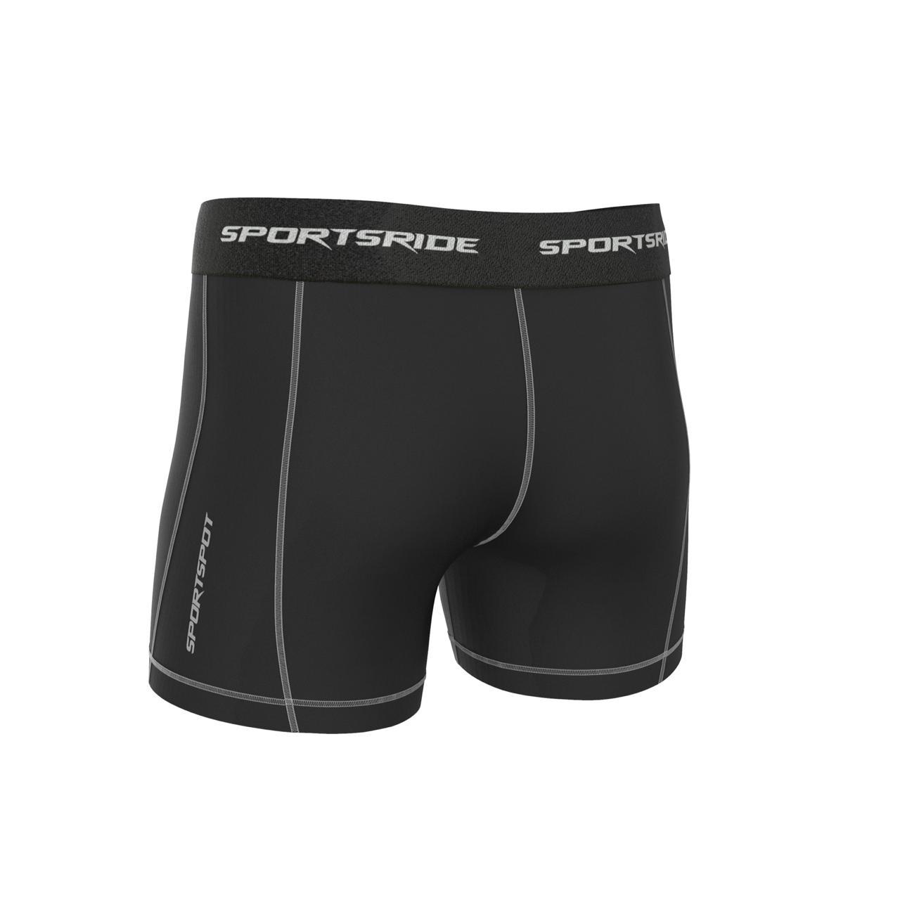 black bicycling boxers  with white hems