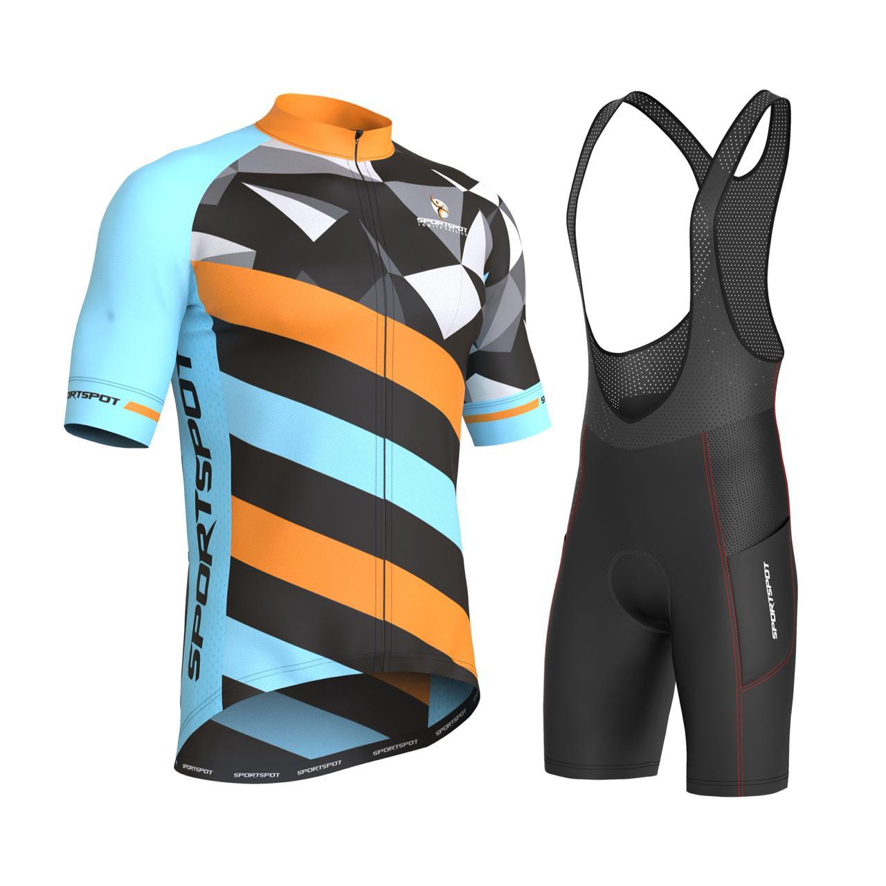 multi color men cycling jersey set with bib shorts