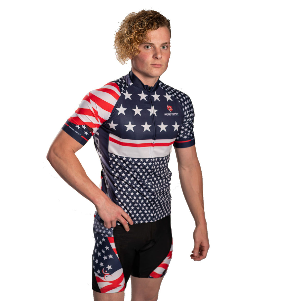 Tennessee Flag Short Sleeve Cycling Jersey Full Zipper Bike Short