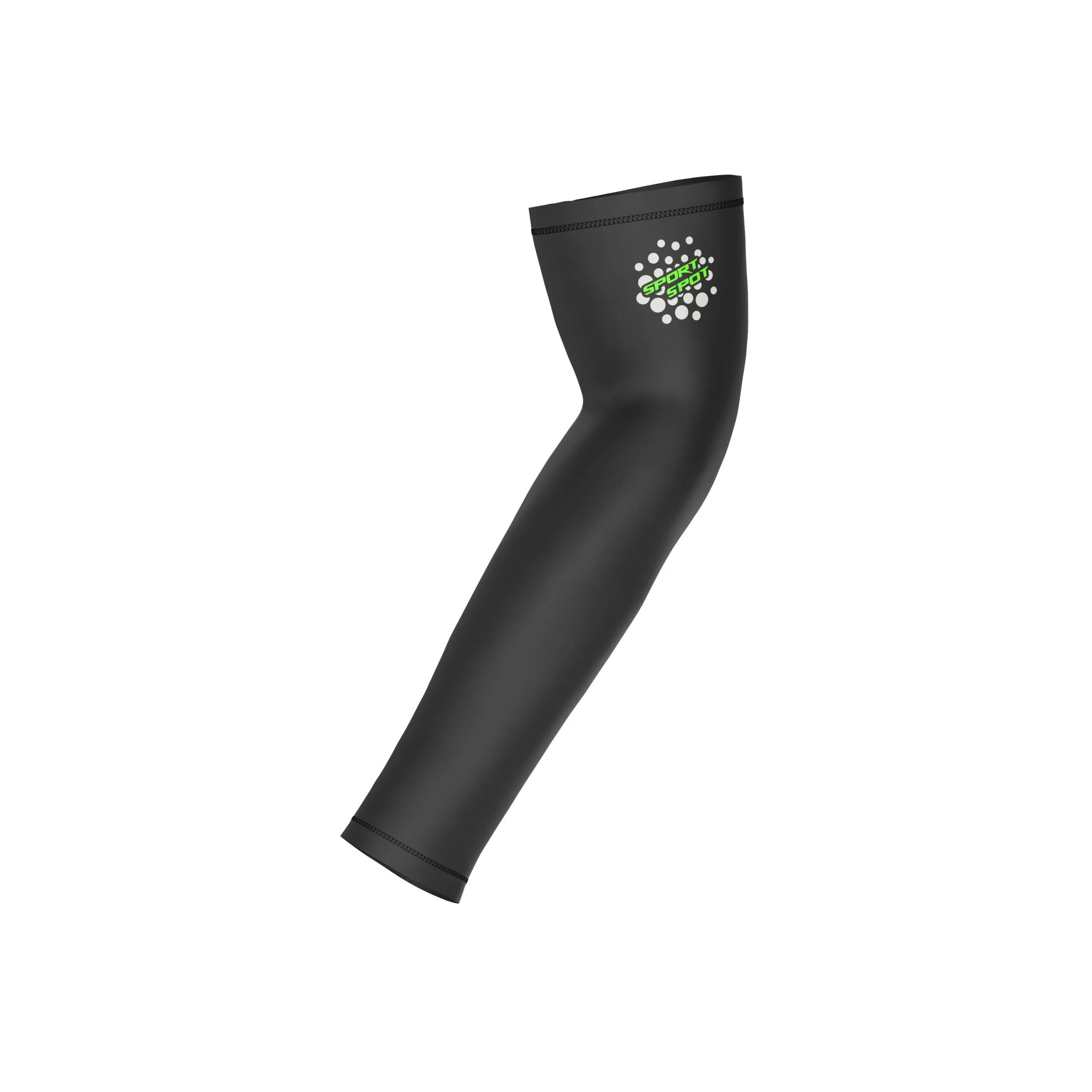 Black cycling arm warmers with compression fit and Sportspot logo