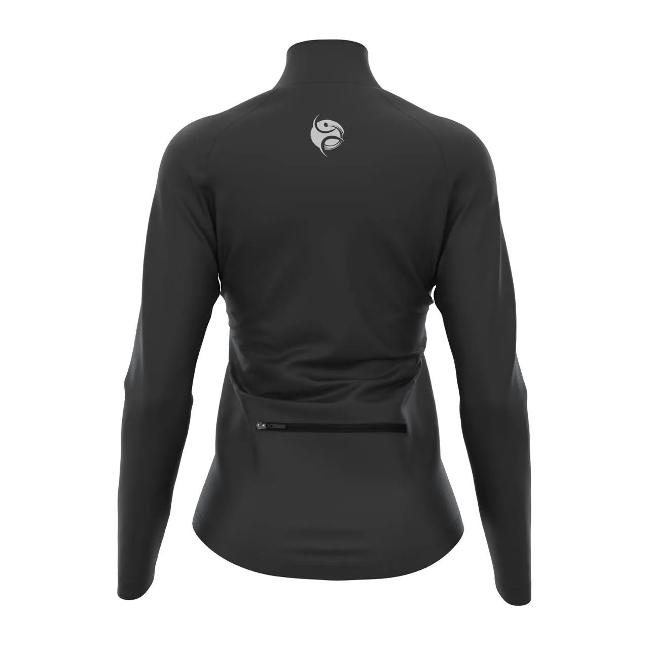 Back view of Kallie Reflective Cycling Jacket highlighting reflective panels and slim fit