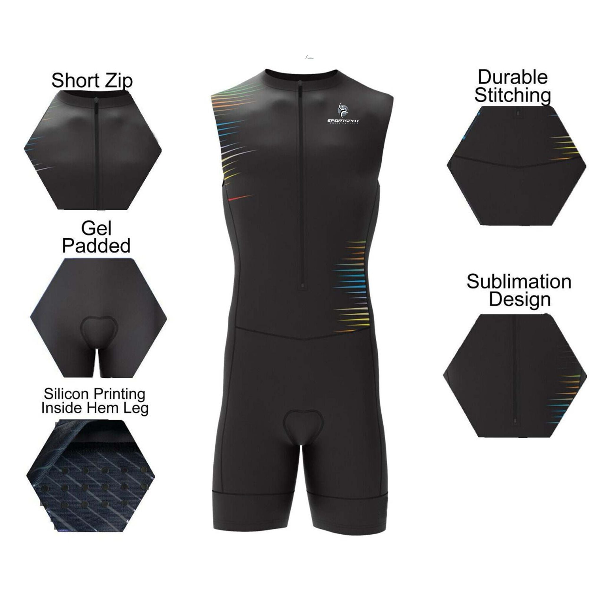 Triathlon Tri Costume, Trik Tri Costume Pour Hommes,Mens Manches Courtes Tri Skinsuit 3D Gel Coussin Solide Tenue VTT Combinaison Vélo Jersey Respirant Séchage (1,XS Triathlon Tri Costume, Trik Tri Costume Pour Hommes,Mens Manches Courtes Tri Skinsuit 3D Gel Coussin Solide Tenue VTT Combinaison Vélo Jersey Respirant Séchage (1,XS
