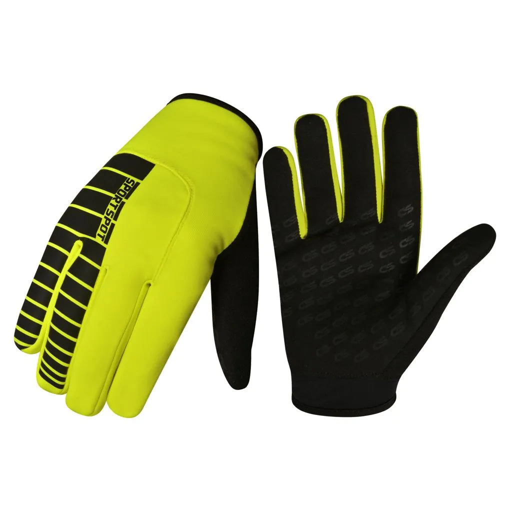 reflective bicycle gloves Fluorescent Hologram Cycling Gloves with Reflective Grip for Night Riding Medium