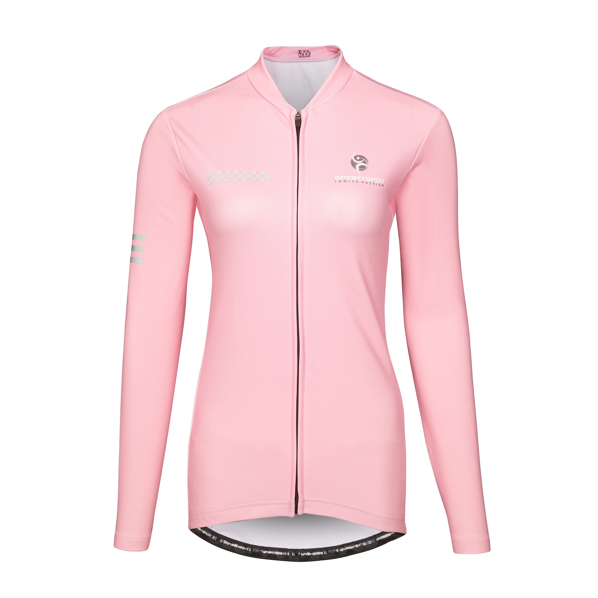 womens-pink-full-sleeve-cycling-jersey-front-sportspot