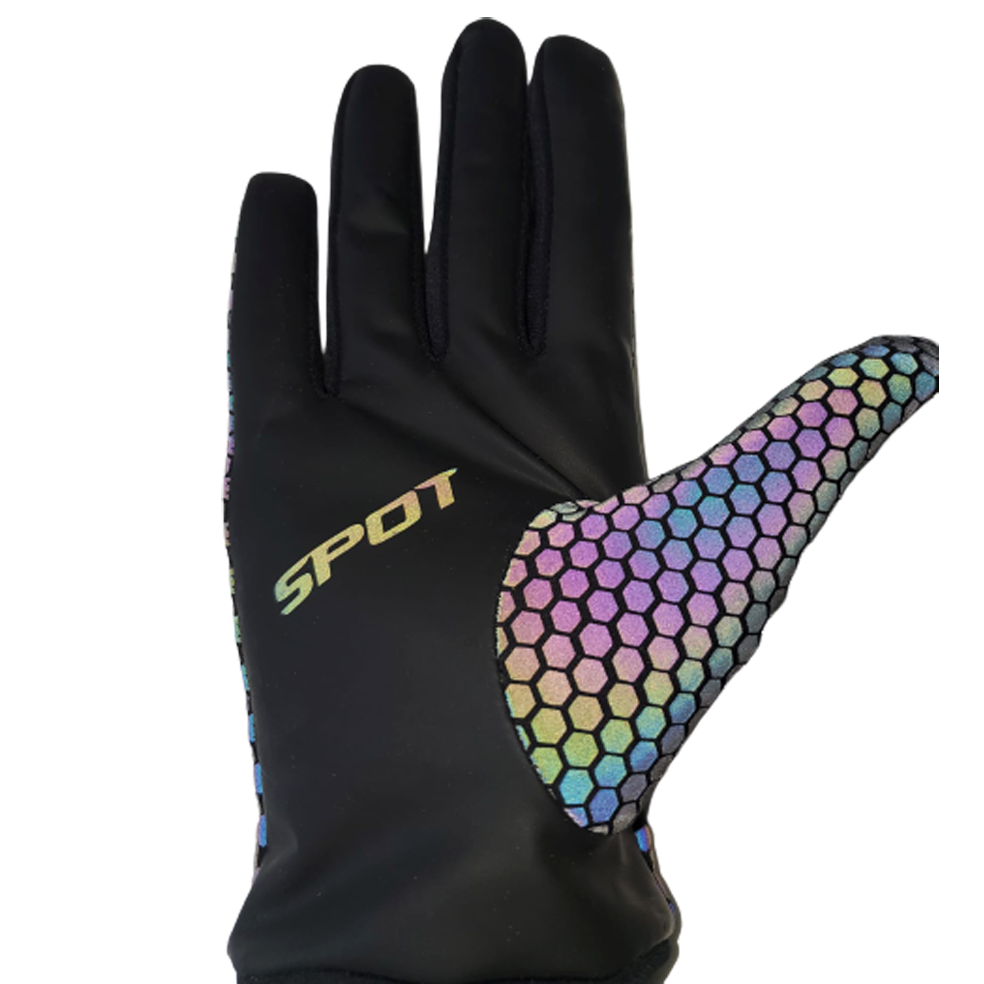 Rainbow Reflective Night Cycling Gloves
