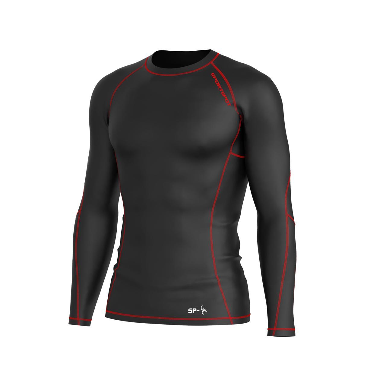 black athletic compression gym suit top