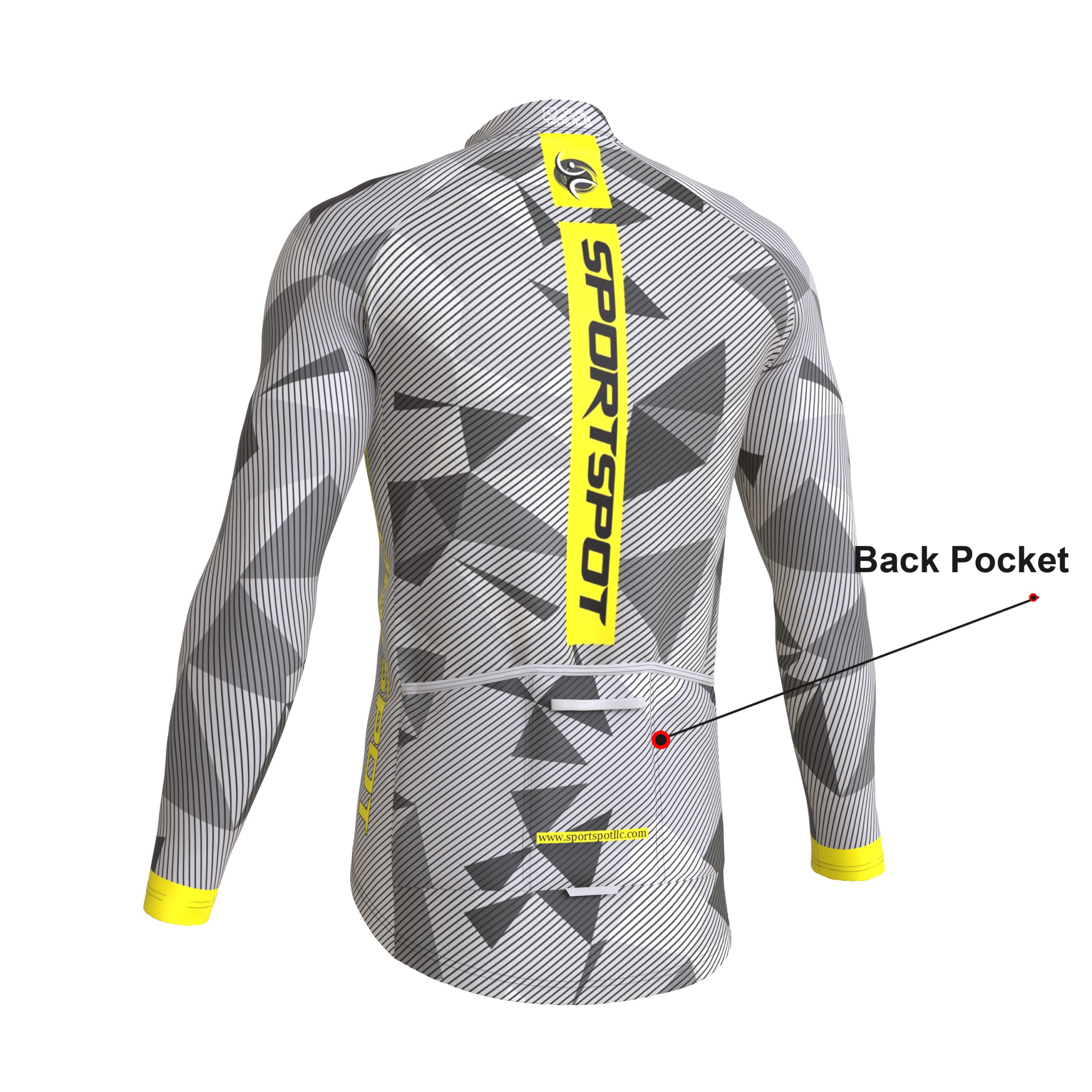 mud grey long sleeve cycling jersey with back pockets