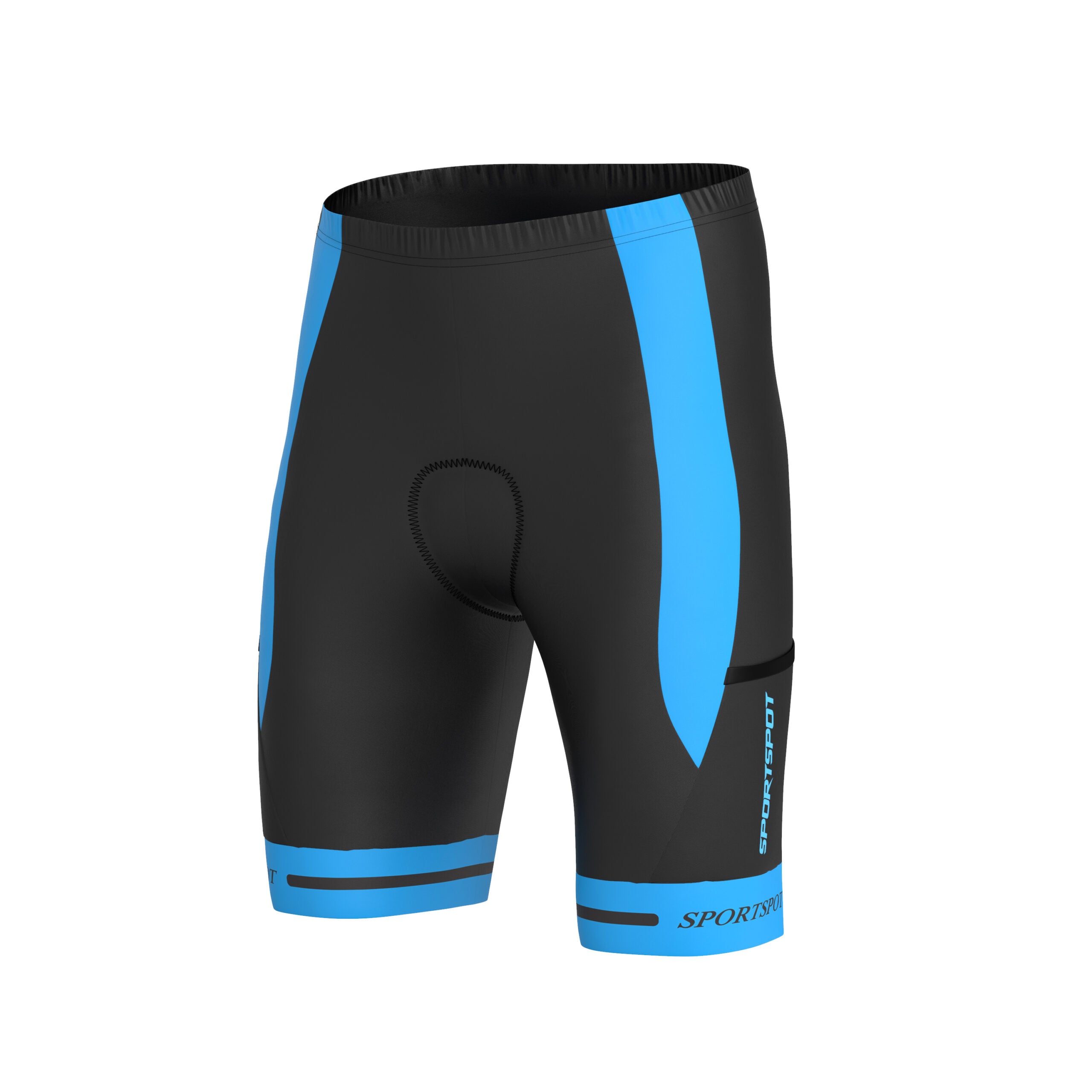 mens padded bicycling shorts black with blue