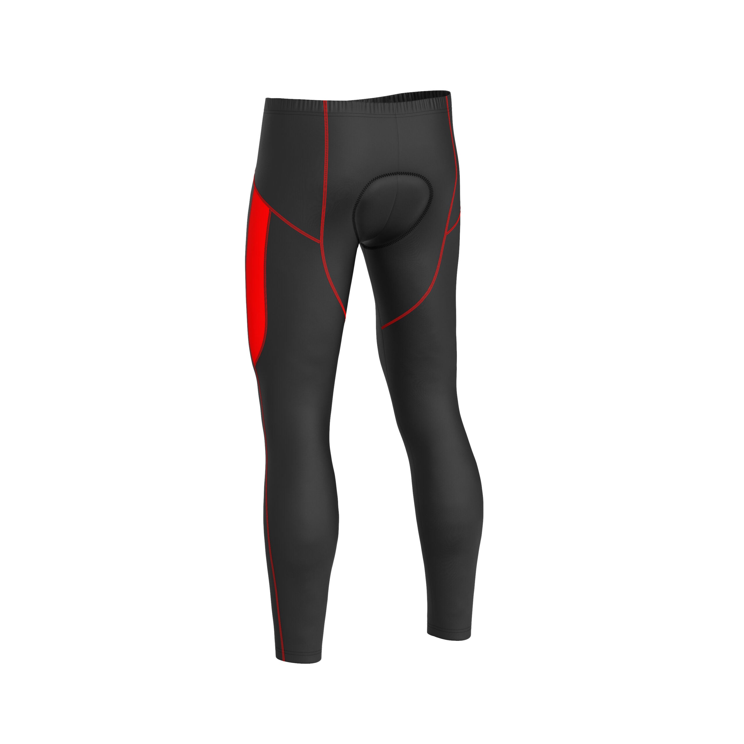 red 3/4th cycling tights with chamois pad