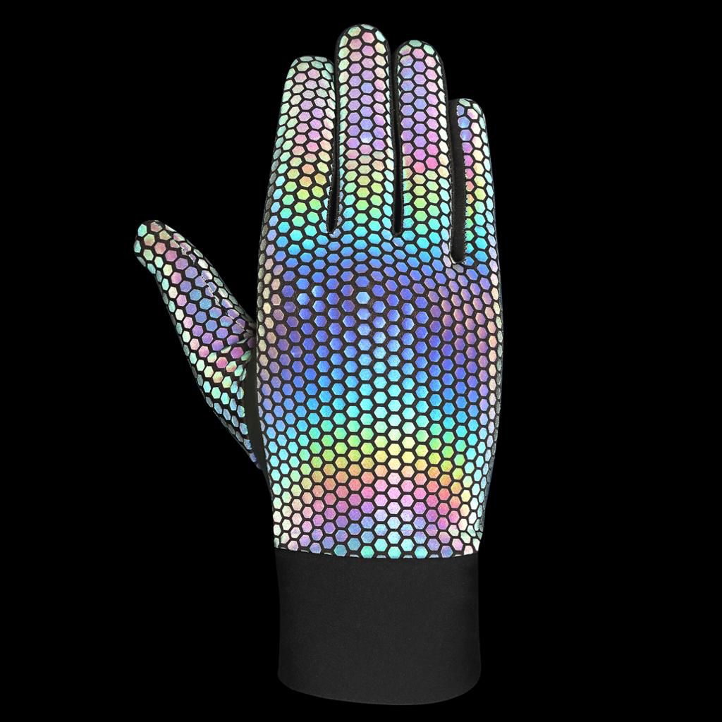 Rainbow Reflective Night Cycling Gloves