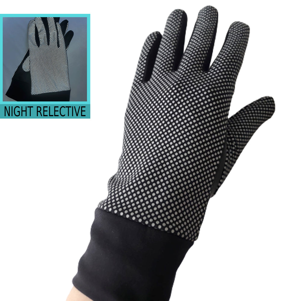 Night Reflective Dotted Cycling Gloves